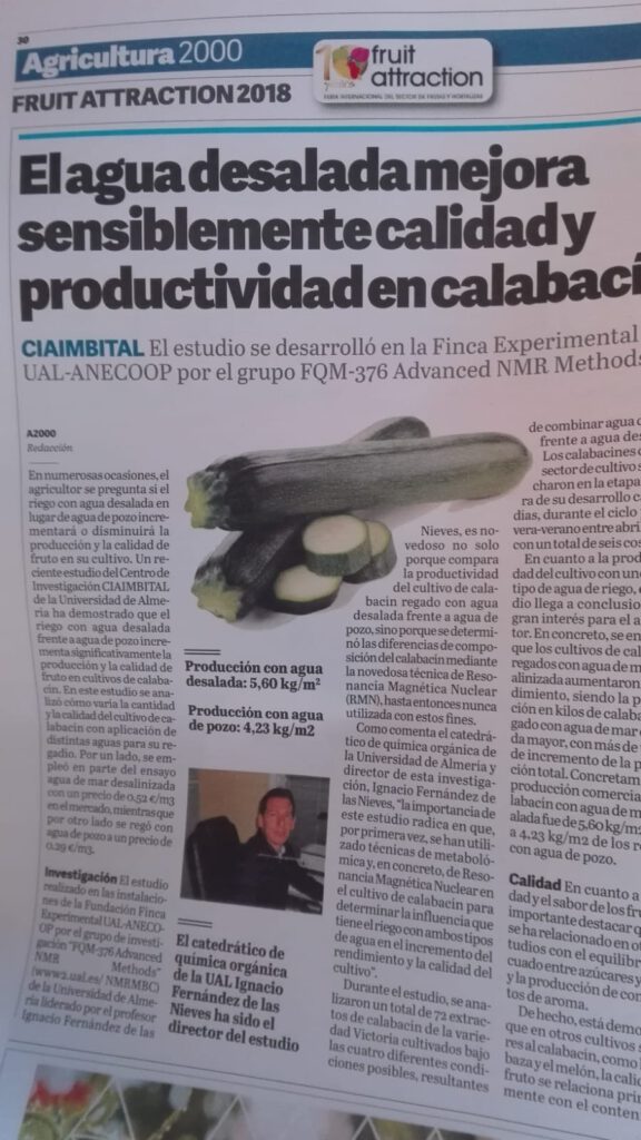 The research group appears in La Voz de Almería under the speccial issue Agricultura2000